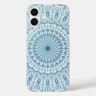 Coques iPhone 16 Plus Ciel bohème et bleu turquoise design fractal