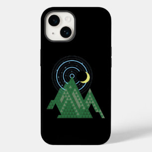 Coque Pour iPhone 14 ciel de lune croissant dans la montagne Coque-Mate
