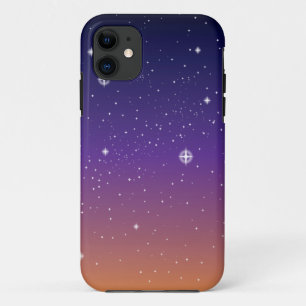 Coque iPhone 11 Ciel d'étoile violet et or
