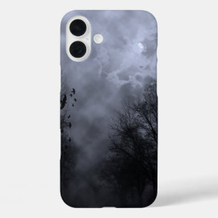 Coques iPhone 16 Plus Ciel hanté avec Ravens Blue Mist Éffrayant
