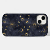 Coques Case-Mate iPhone Ciel nocturne céleste avec étoiles lune de soleil  (Verso (horizontal))