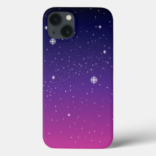 iPhone 13 Case Ciel nocturne étoilé violet foncé