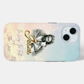 Coques Case-Mate iPhone Ciel pastel chic chrétien Jésus agneau or script (Verso (horizontal))