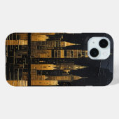 Coques Case-Mate iPhone Ciel urbain doré à minuit (Verso (horizontal))