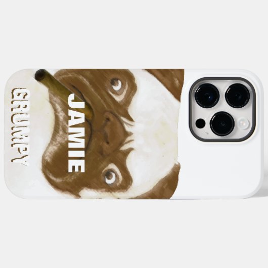 Coques Case-Mate iPhone Cigar à puggy Grumpy AFICIONADO personnalisé (Verso (horizontal))