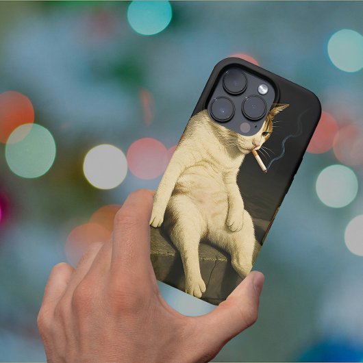 Coques Case-Mate iPhone Cigarette Kitten Funny Smoking Cat Gen Z Meme