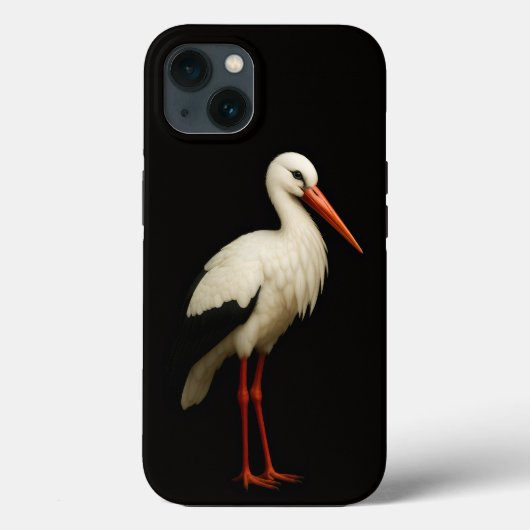 Coques Case-Mate iPhone Cigogne blanche gracieuse iPhone 13 Noir 4 Luxe (Verso)