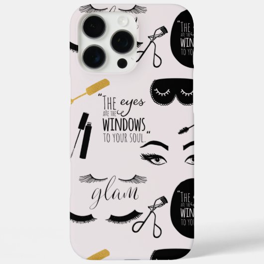 Coques Case-Mate iPhone Cils Noir Or Glam Anniversaire (Verso)