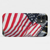 Coques Case-Mate iPhone Cimetière militaire historique avec des drapeaux (Dos (Horizontal))