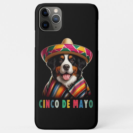 Coques Case-Mate iPhone Cinco De Mayo Chien Bernese avec Poncho Et Sombrer (Dos)