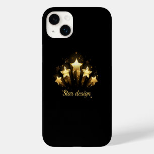 Coque Pour iPhone 14 Plus Cinq étoiles d'or en noir