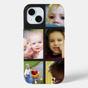Coque Pour iPhone 15 Cinq photos personnelles personnalisent