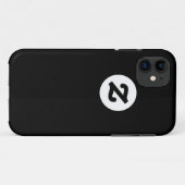 Coques Case-Mate iPhone CircleZ - blanc sur le noir (Dos (Horizontal))