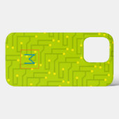 Coques Case-Mate iPhone Circuit Board Tech INITIAL jeu vert amusant (Verso (horizontal))