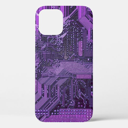 Coques Case-Mate iPhone Circuit imprimé cybernétique violet technologie ar (Verso)