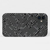 Coques Case-Mate iPhone Circuitrie - Noir sur Blanc (Dos (Horizontal))