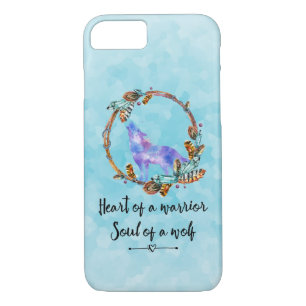 Coque Case-Mate Pour iPhone Citation avec le loup hurlant dans une couronne de