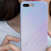 Coques Case-Mate iPhone Citation biblique Pastel Blue Rose Calligraphy