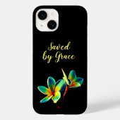 Coques Case-Mate iPhone Citation chrétienne "Sauvé par la Grâce" avec text (Verso)