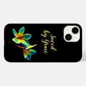 Coques Case-Mate iPhone Citation chrétienne "Sauvé par la Grâce" avec text (Verso (horizontal))