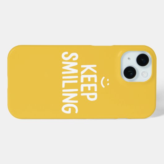 Coques Case-Mate iPhone Citation de bonheur jaune souriant (Verso (horizontal))