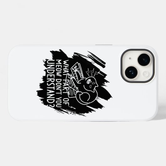 Coques Case-Mate iPhone Citation de chat amusante Black Splash (Verso (horizontal))
