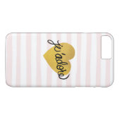Coques Case-Mate iPhone Citation de J'adore| Coeur noir et or (Dos (Horizontal))