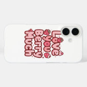 Coques Case-Mate iPhone Citation de la Saint-Valentin pour fruits et cupca (Verso (horizontal))