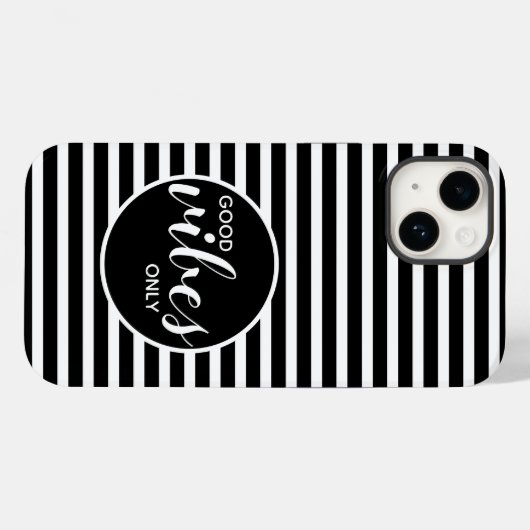 Coques Case-Mate iPhone Citation de motif Good Vibes uniquement Bandes noi (Verso (horizontal))
