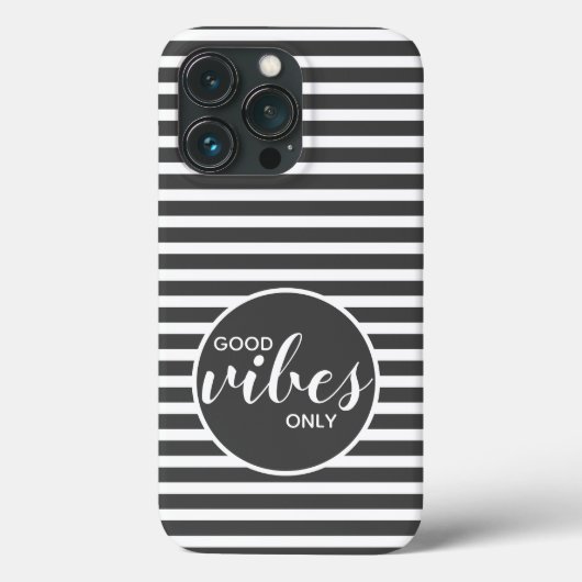 Coques Case-Mate iPhone Citation de motif Good Vibes uniquement Gris Gris (Verso)