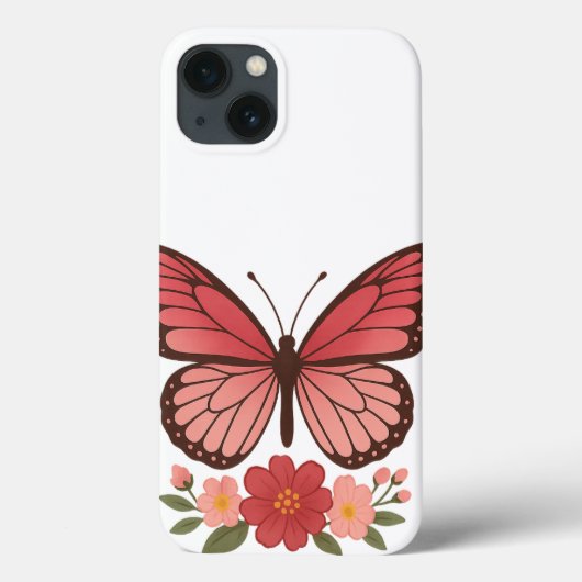 Coques Case-Mate iPhone Citation de papillon et de fleurs esthétique - iPh (Verso)