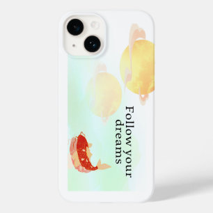 Coque Pour iPhone 14 Citation de rêve de poisson Koï – « Suivez vos rêv