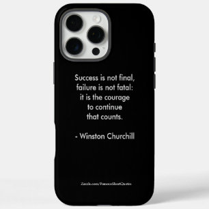 Coques iPhone 16 Pro Max Citation de Winston Churchill ; Succès