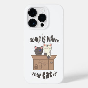Coque Pour iPhone 14 Pro Citation drôle Accueil est où est votre chat