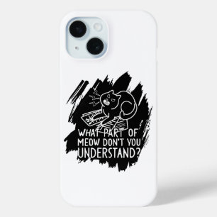 Coque Pour iPhone 15 Citation drôle de chat à taches noires