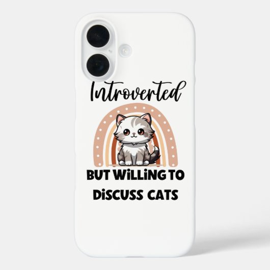 Coques Case-Mate iPhone Citation drôle pour amateur de chats introverti (Verso)