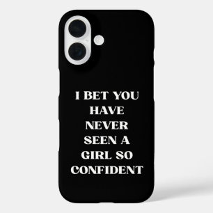 Coques iPhone 16 Citation Fille Confiance Noir Citation, Féministe