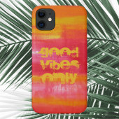 Coques Case-Mate iPhone Citation "Good Vibes uniquement" Rose Rouge Jaune 