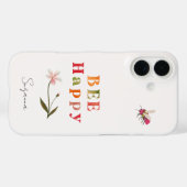 Coques Case-Mate iPhone Citation Inspirante d'Abeille Rose Boho Personnali (Verso (horizontal))