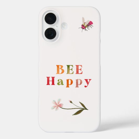 Coques Case-Mate iPhone Citation Inspiration Abeille Rose Boho (Verso)