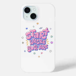 Coque Pour iPhone 15 Citation Lettre Bulle Colorée