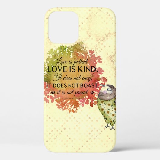 Coques Case-Mate iPhone Citation Love est Patient et Gentil (Verso)
