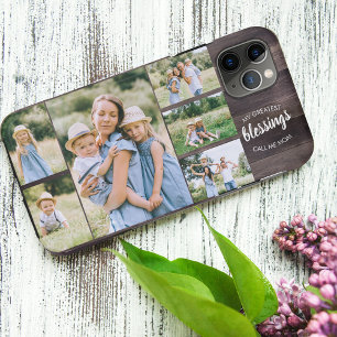 Case-Mate iPhone Case Citation Maman 6 Collage Photo Brun Rustique