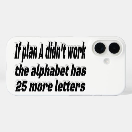 Coques Case-Mate iPhone Citation motivante Plan A (Verso (horizontal))