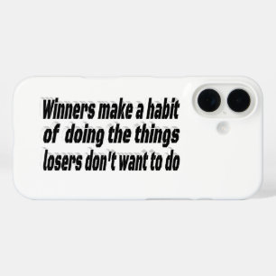 Coques iPhone 16 Citation Motivante sur les Habitudes des Gagnants