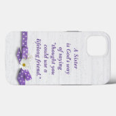 Coques Case-Mate iPhone Citation soeur avec ruban Pointe Polka (Verso (horizontal))