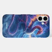Coques Case-Mate iPhone Cité fantastique du dragon bleu mignon (Verso (horizontal))
