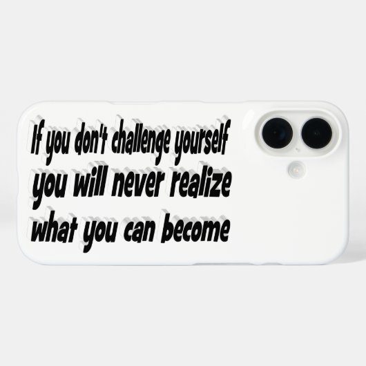 Coques Case-Mate iPhone Citez-vous un défi Citation motivationnelle (Verso (horizontal))