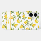Coques Case-Mate iPhone Citron à l'aquarelle Monogrammé (Verso (horizontal))