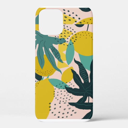 Coques Case-Mate iPhone Citron Abstrait et Feuilles (Verso)